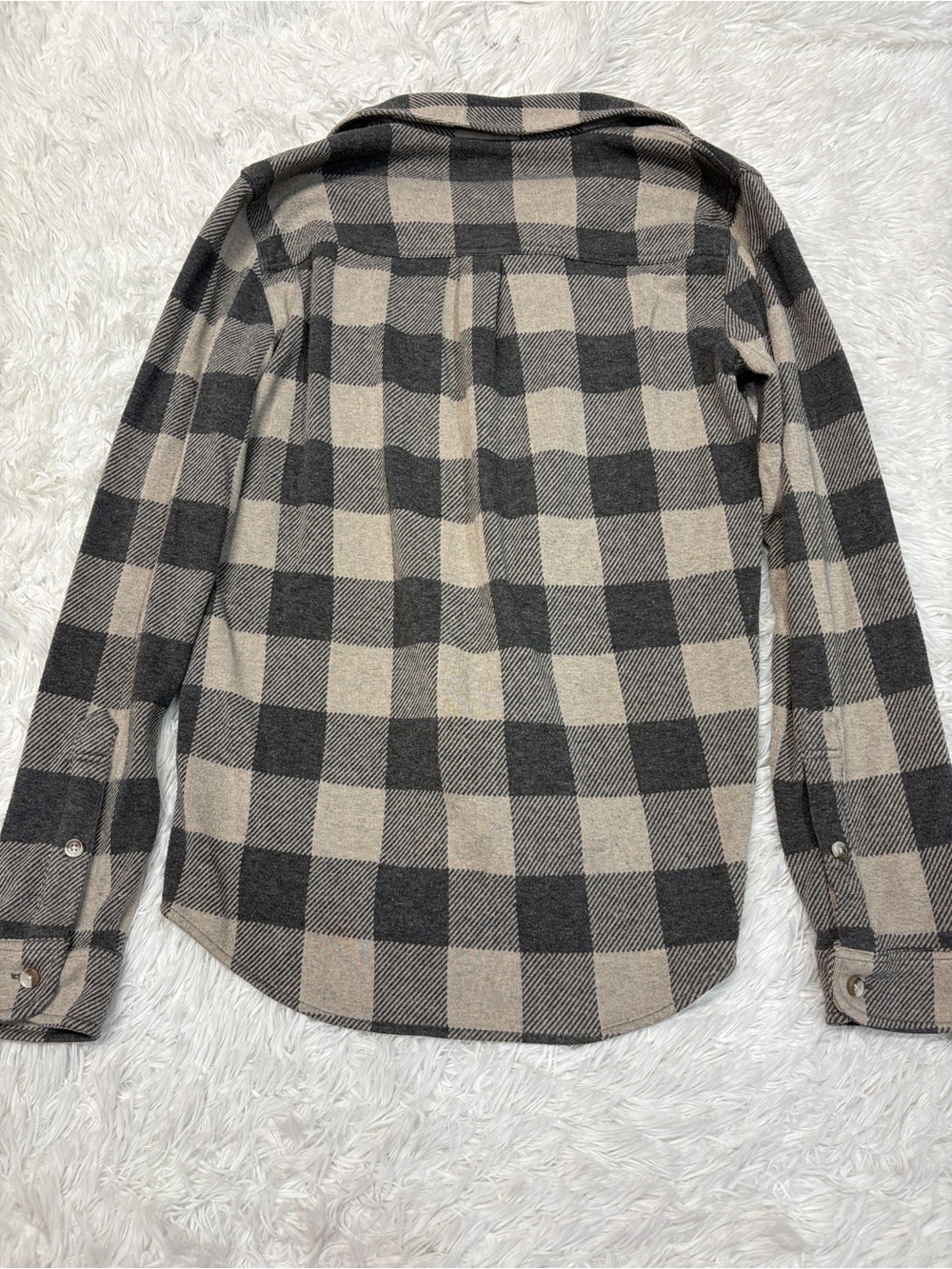 Faherty Legend™ Sweater Shirt in Tan Charcoal Buffalo Check - Picture 7 of 7